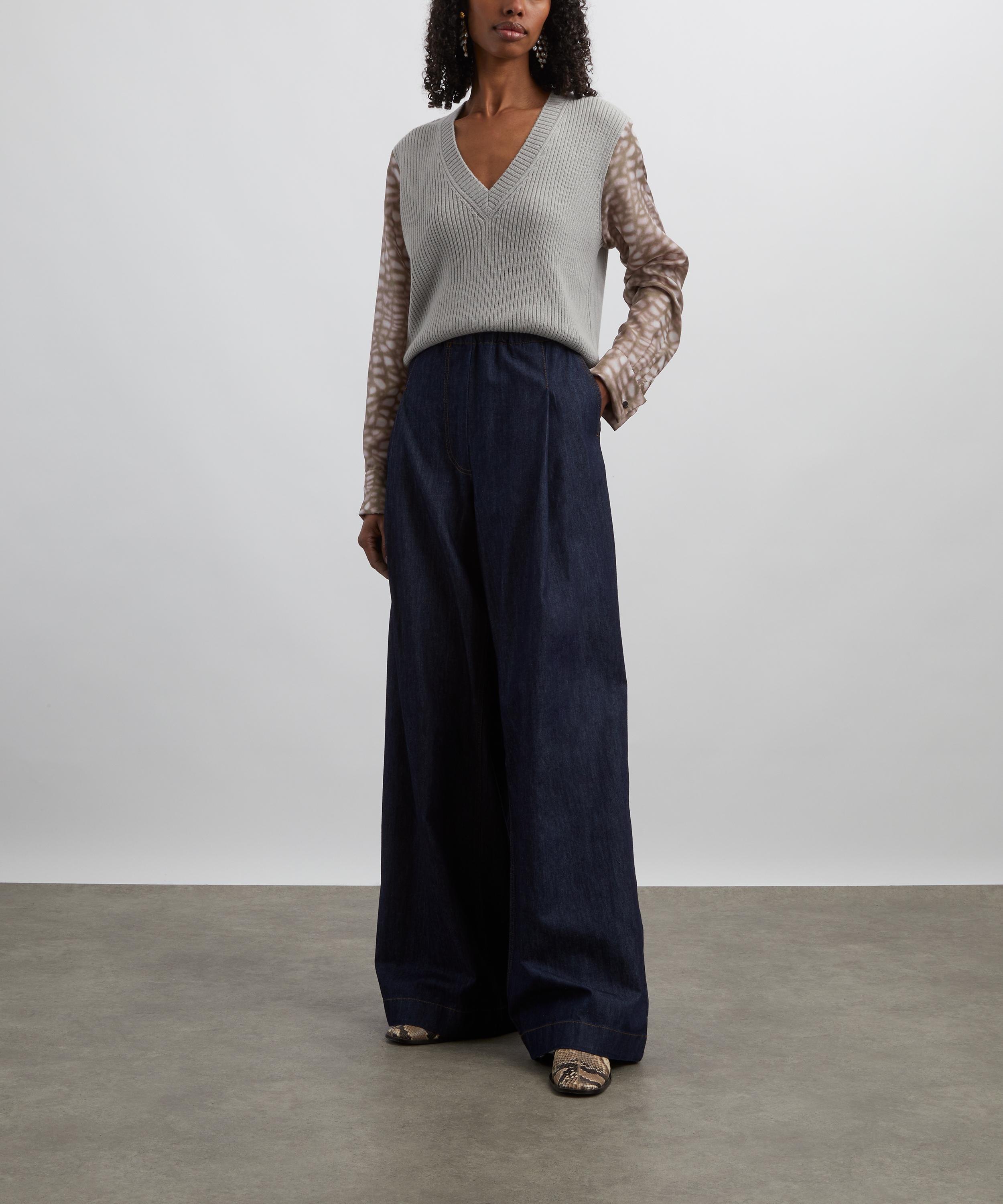 Dries Van Noten - Rib-Knit Satin Sleeve Jumper image number 1